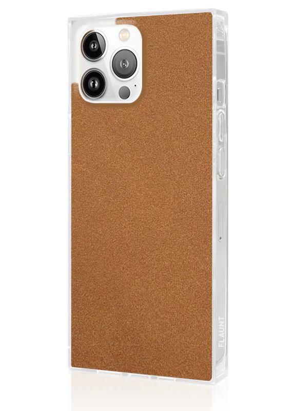 SQUARE® Tan Suede Faux Leather iPhone Case - Image 29