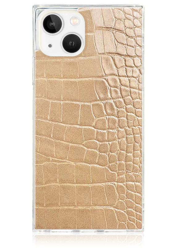 SQUARE® Tan Crocodile Faux Leather iPhone Case - Image 21