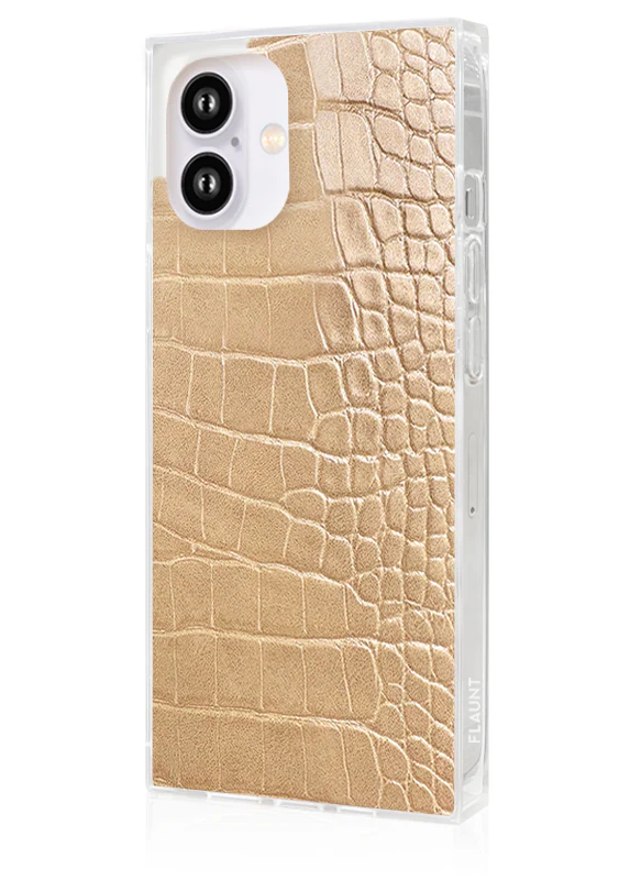 SQUARE® Tan Crocodile Faux Leather iPhone Case - Image 64