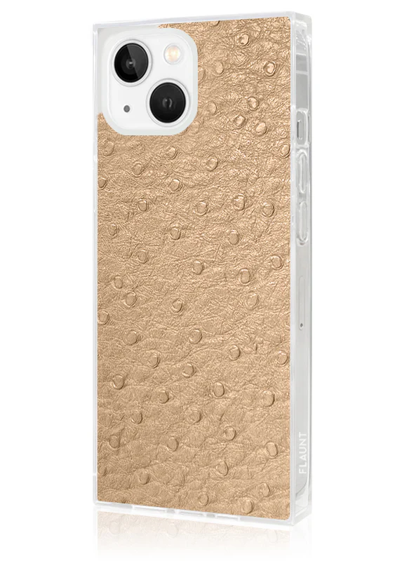 SQUARE® Tan Ostrich Faux Leather iPhone Case - Image 24