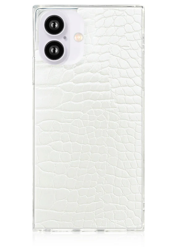SQUARE® White Crocodile Faux Leather iPhone Case - Image 62